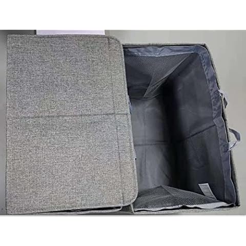 Innedu Laundry Hamper, Foldable, Removable Liner Bag, Grey Cover