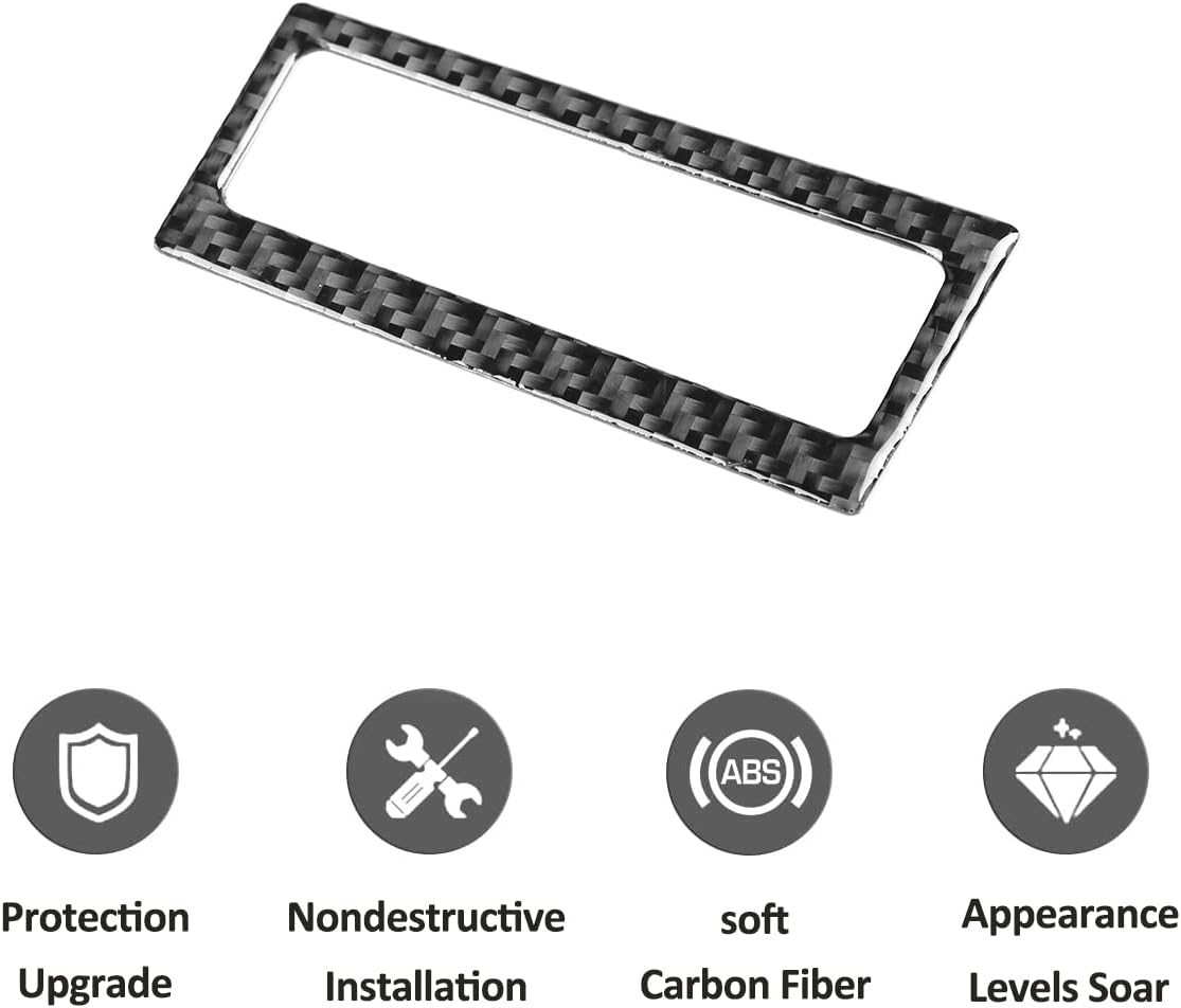 Soft Carbon Fiber 3D Sticker Central Control CD Multi-Function Button Panel Sticker,Seat Heating Switch Frame Sticker,for Mazda MX-5 NC RF Miata 2009-2014 (Black Carbon Fiber)