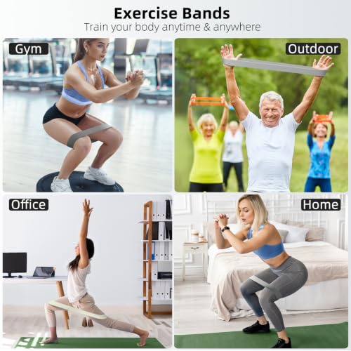 Image of Resistance Bands for Working Out, 5-Pack Elastic Exercise Bands for Strength Training, Stretching, Workout; Home Gym Equipment for Women Men, Pilates Yoga Physical Therapy, Leg Glute Arm Exercise Kit