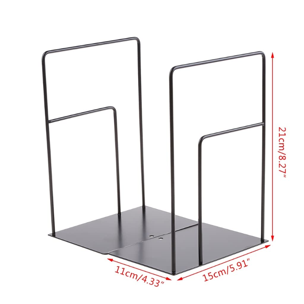 Buchstützen Strapazierfähige schwarze dekorative Buchstützen aus Metall, Metall-Buchstützen for Regalteiler, rutschfester Bücherregalhalter, Buchstütze, unterstützt Buchstopper for Bücherwürmer ( Colo