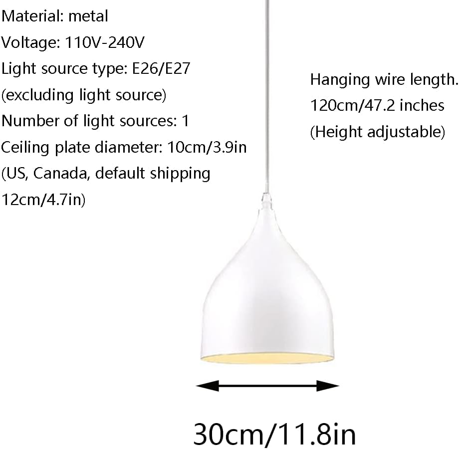 Lampe à suspension industrielle E27 anti-éblouissement pour éclairer la table