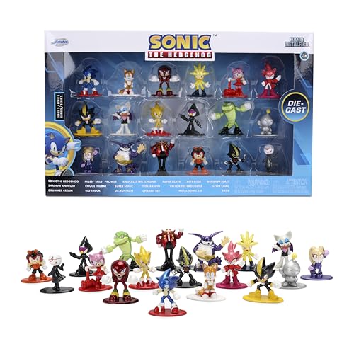 Jada Sonic The Hedgehog Nano Metalfigs 18 Pack Series 2 Die-Cast Figure Set – Includes Sonic, Shadow, Amy Rose, Rouge Toys