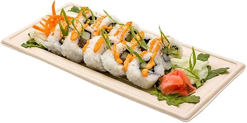 Restaurantware Pulp Tek - Platos rectangulares de bagazo, 100 platos de ensalada impermeables a la grasa, tapas se venden por separado, platos de