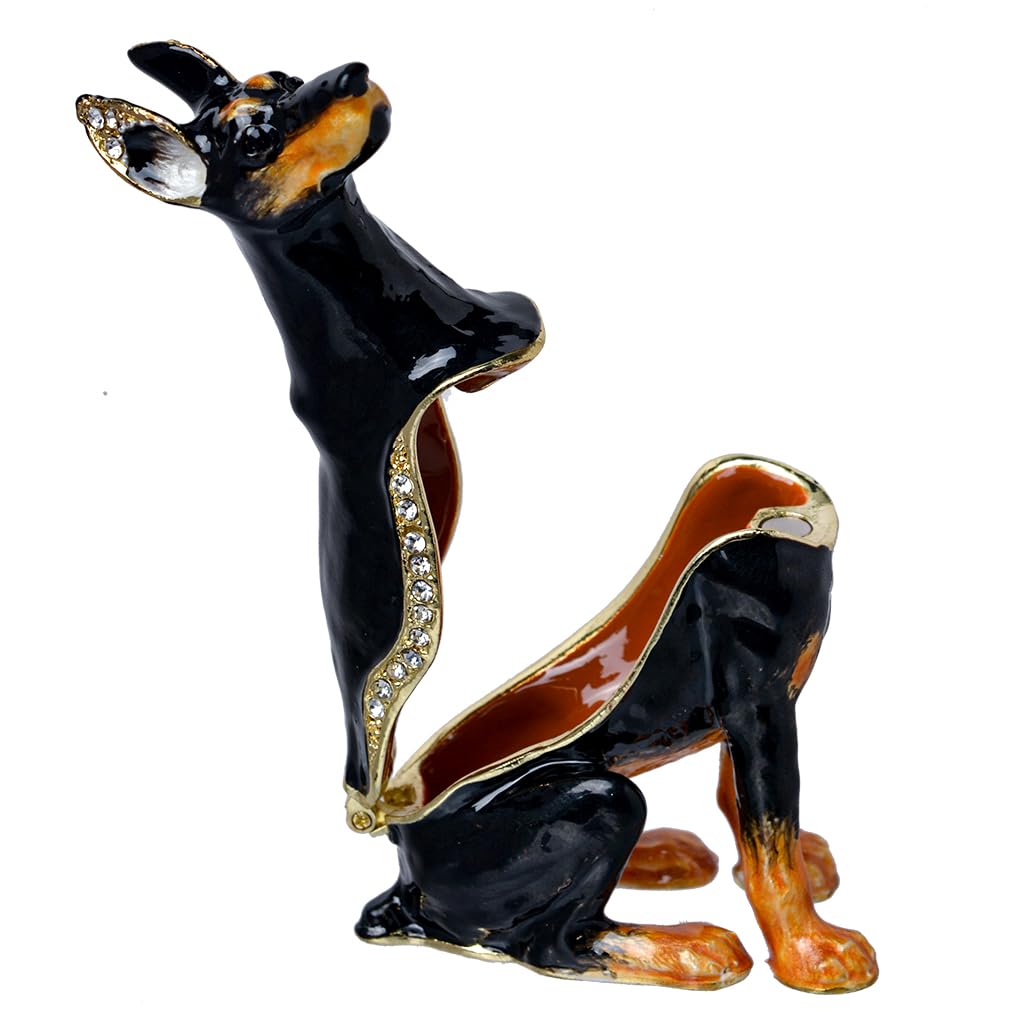 Amazon｜FJ FENGZHIJIE ドーベルマン 犬の置物 ジュエリーボックス