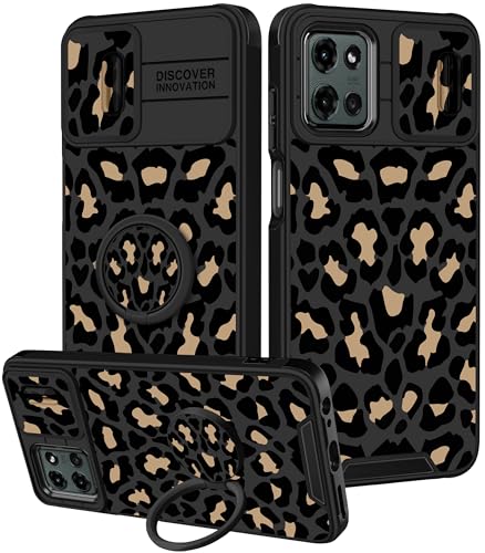 Goocrux for Moto G 5G 2026/G Play 2026,for Moto G 5G 2025 Case - Women Girls Cute Phone Cover Girly Slide Camera Cover with Ring Stand Holder Funda for Motorola G 2025/G 2026/G Play 2026, Leopard