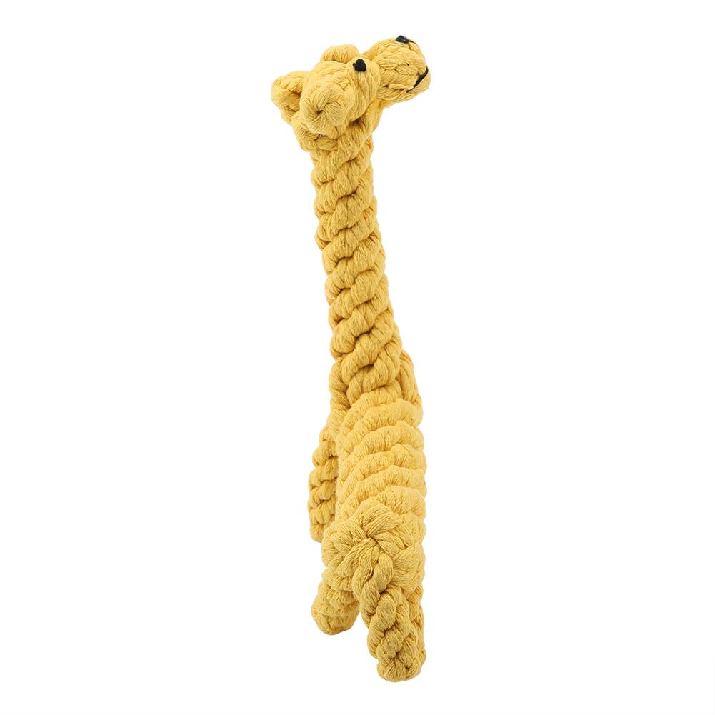 DERCLIVE Lindo Perro Juguete para Masticar Cuerda de Algodón Resistente a Las Mordeduras Diseño de Jirafa Regalos de Limpieza para Mascotas