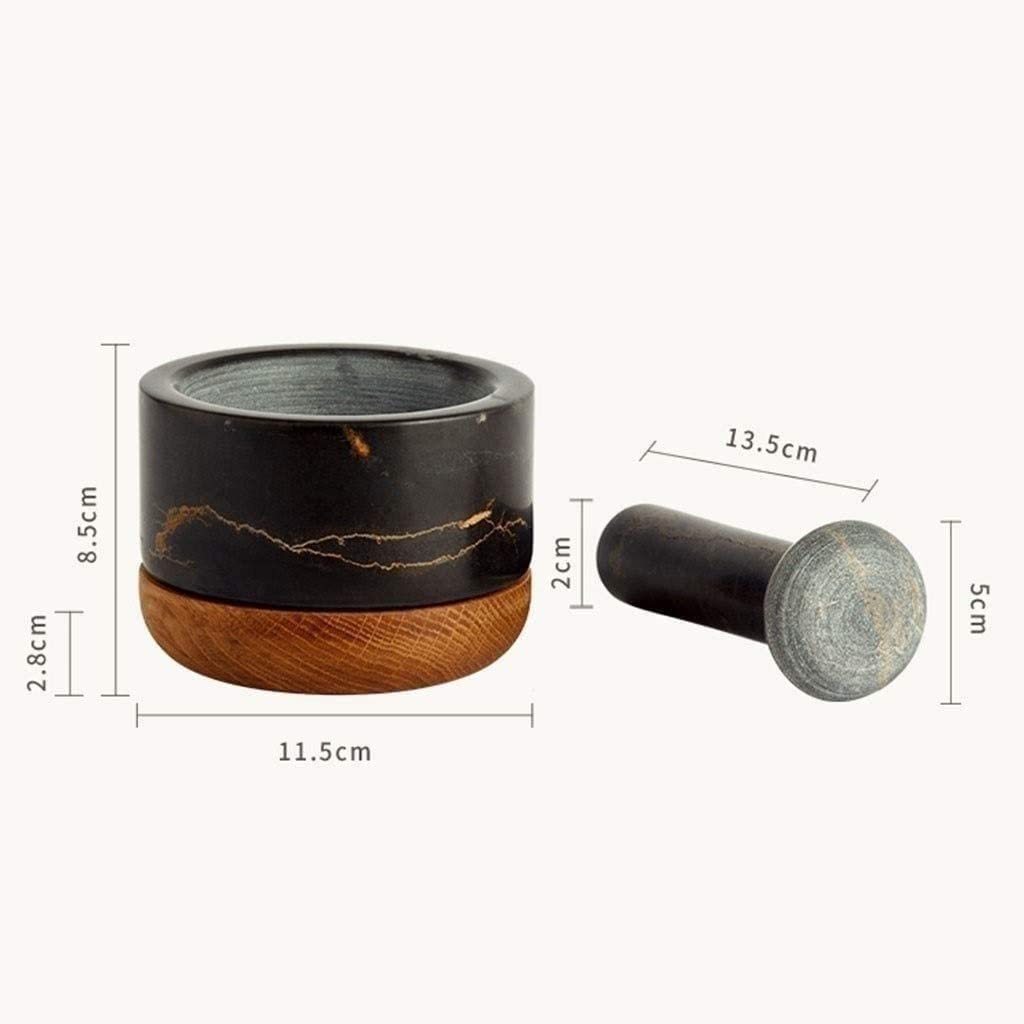 BAtlam Mörser- und Stößel-Set, polierter Naturmarmor, Mühle und Zerkleinerer, geeignet für Tablettenzerkleinerer, Gewürzmühle, Kräuterschale, Knoblauchpresse, Pfeffermühle