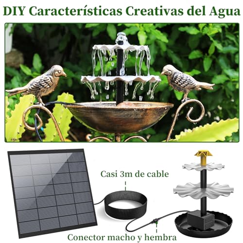 SUJFEE-DIY-Fuente-Solar-25W-para-Jardin-Exterior-Fuente-de-Agua-Decorativa-con-3-Niveles-4-Boquillas-para-Pajaros-Desmontable-para-el-Bano-de-Aves-Decoracion-Jardin-Exterior
