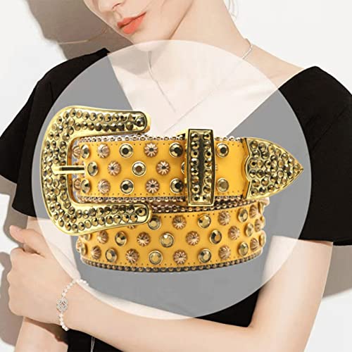 Ceinture cuir stras unisexe multicolore cristaux brillants taille