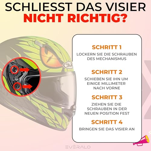 Everalo Kompatibel mit Hjc is 17 Visier - Fg17 - FgSt - C70 - C70n - HJ 20M - Helm Visier hjc is 17 Pinlock Ready - Anti-Kratzer (Schwarz 80%)