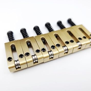 Kaynes 6PCS 10.5MM Guitar Bridge Roller Saddles Brass Tremolo Bridges Saddle for Fender Telecaster Tele Stratocaster Strat ST TL Style Electric Guitar Replacement