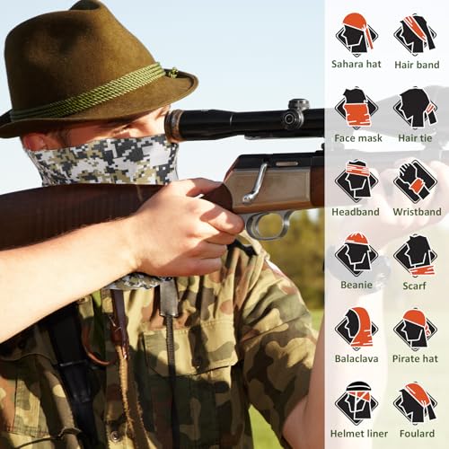 Image of Tarpop 12 /30 Pcs Neck Gaiters Scarf Elastic Wrap Headband Sweat Absorbing Bandana for Women Men Sports Yoga Running