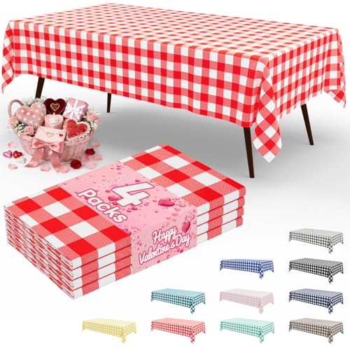 misaya 4 Packs Buffalo Disposable Table Cloth, 54 x 108...