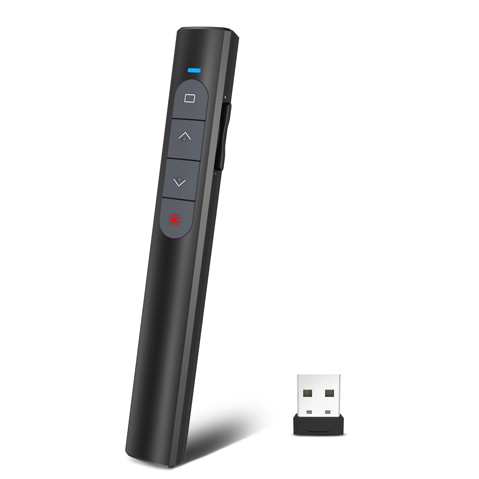 Puntatore Presenter Wireless per Presentazioni, Telecomando Senza Fili PowerPoint a 2.4GHz, Wireless Presenter Penna Clicker per Slide su Computer, adatto a PPT, Prezi - Batterie non incluse