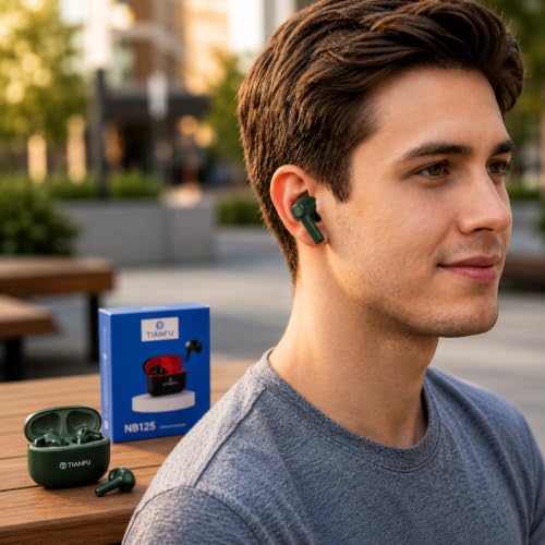Image of TWS True Wireless in Ear Earbuds with 20H Playtime | Type-C Charging | HD Stereo Sound, Built-in Mic, Touch Control | Earphones for Calling, Gaming, Music | Made in India Bluetooth V5.3 (Green)
