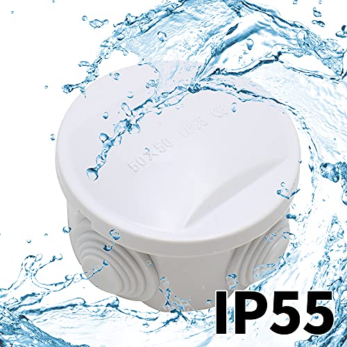 Makerele Abs Plastic Waterproof Dustproof Electrical Junction Box, Universal Electrical Project Enclosure White D2.76”×H1.96”Inch (D70 X H50 Mm) #TOP2