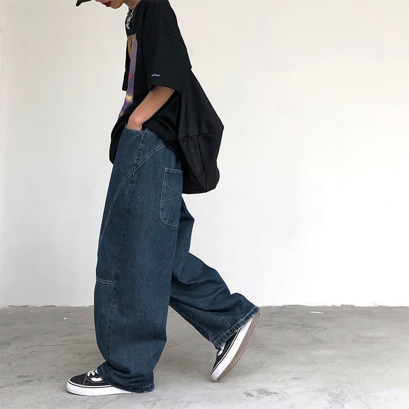 Y2K Baggy Jeans Women's Grunge Wide Leg Denim Pants Emo Goth Cargo Track Pant Acubi Clothing Fairycore Streetwear4