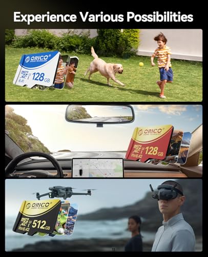 ORICO V3 Tarjeta de memoria microSDXC UHS-I de 512 GB, lectura de 180 MB/s (requiere lector DDR 220), 160 MB/s, grabación 4K UHD, U3, Class10, V30, A2, Micro SD para drones, consola de juegos, tarjeta - imagen 8