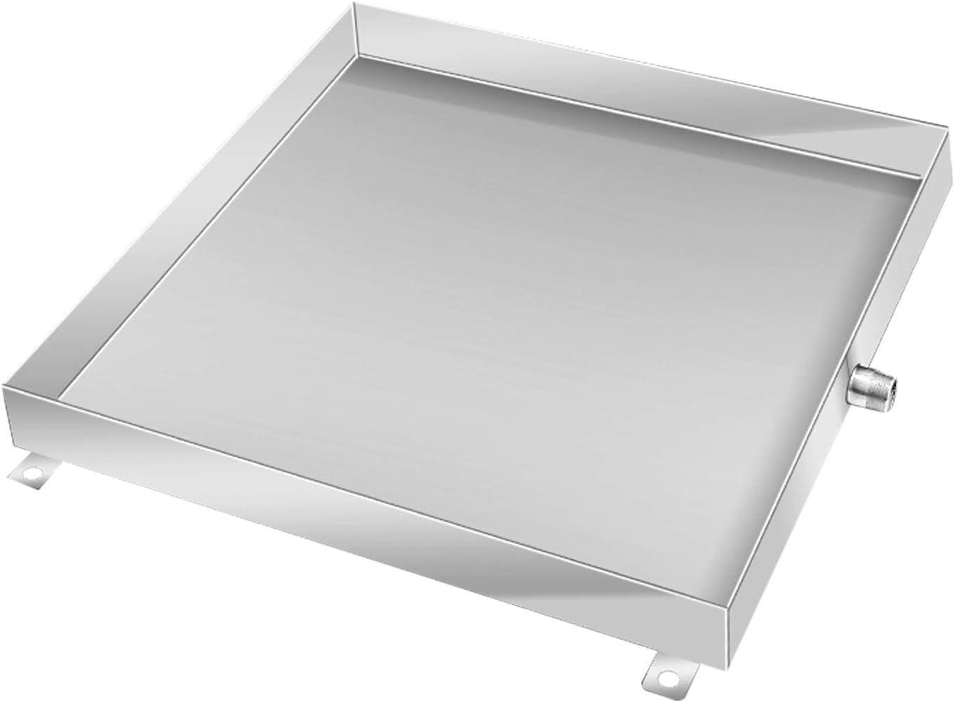 Metal Air Conditioner Drip Pan, 50cm Square Drain Pan with Drain Port, Durable Welding Design, Essential Outdoor AC Accessory for Efficient Drainage