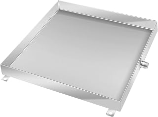 Outdoor Air Conditioner Drip Pan, 60cm Square Metal Drain Pan with Drain Port, Durable Welding Design, Essential AC Accessories for Efficient Water Management