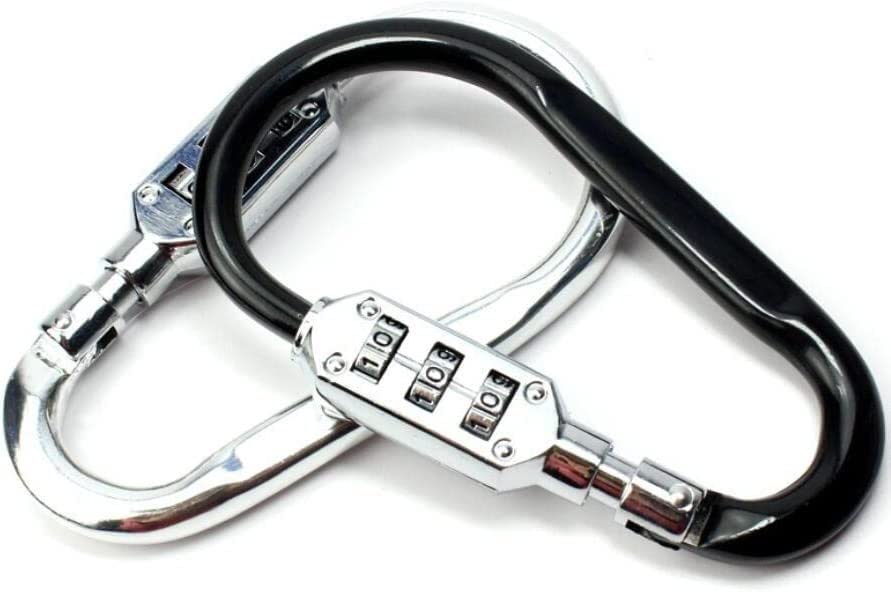 Lucchetto a combinazione con codice ripristinabile Moschettone for bagaglio a 3 cifre, strumento for password portatile, in lega di zinco(Silver,Silver)