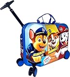 Fast Forward Ride-On 18' Suitcase For Kids/Tow-Along Toddler Carry-On Luggage With Wheels (Paw Patrol)