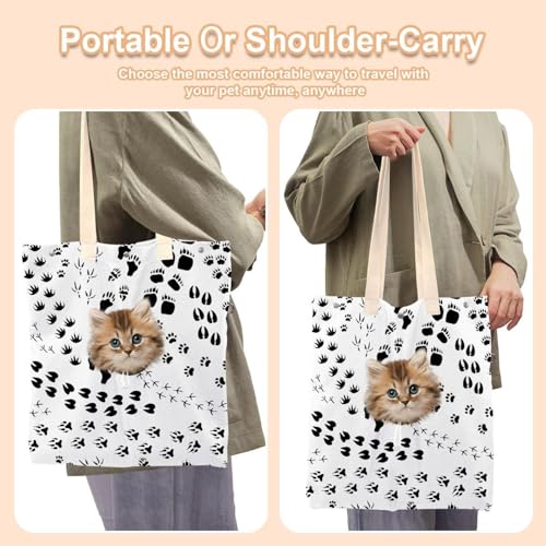Bolsa de transporte de lona con diseño de garras para perros pequeños y gatos 7
