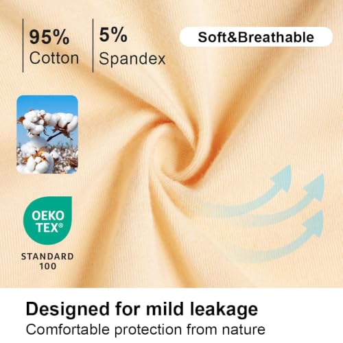 Image of Battewa Cotton Incontinence Underwear for Women High Waisted 4Beige 3XL