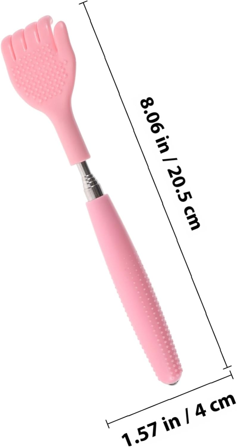 Telescopic Back Scratcher Retractable Massager with Pink Handle