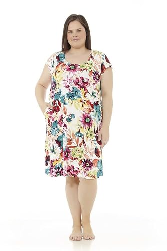 mabel intima - Vestido de Entretiempo para Mujer en Talla Grande | Manga Corta | Tallas Grandes 50-70 | 2XL - 7XL | Entretiempo | Vestido Casual para Vestir de Dia o Noche | 70
