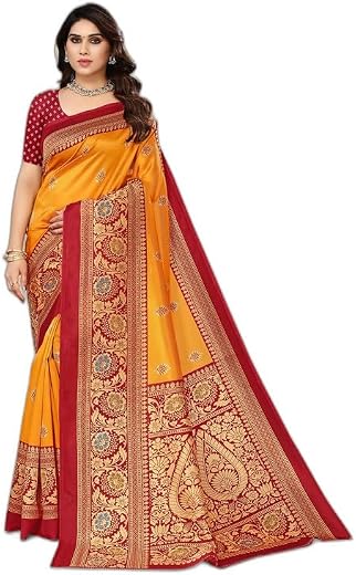 Kanooda Prints Self design Paithani Art Silk saree(3180_Black_Red_pt)