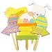 Easter Egg Hunt Decorations Set -- 7 Deluxe Wooden Easter Signs for Yard (Easter Decorations Outdoor)