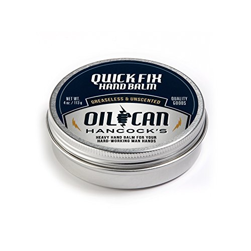 Oil Can Hancock's Quick Fix Hand Balm by Tru Western - Greaseless and Unscented Heavy Hand Cream For Working Hands - Restoring Almond and Avocado Oil For Dry Cracked Skin - 4 oz 118 mL