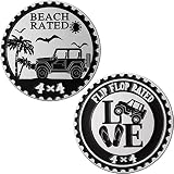 2 Pieces Metal Car Badge 3D Round Automotive Badges Nice Car Stickers 4 x 4 Car Decal Compatible wit