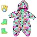 Produktbild BABY Born Creation 830086 BABY born Deluxe Matschhose Set 43 cm - bunter Puppenoverall Overall mit Gummistiefeln und Gießkanne