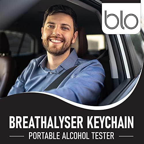 BLO Mini BAC Breathalyser Keychain, Portable Blood Alcohol Content Tester with Flip-Up Mouthpiece, Personal Testing for Travel, Driving, Work, and Safety with Enhanced Accuracy