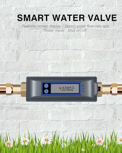 Haozee WiFi Smart Water Valve and Automatic Shutoff,Water Flow Meter,Automation Scene Works with Water Leak Detector,Built in Rechargable Battery,for DN20 3/4-Inch Diameter Pipe - Thumbnail 2