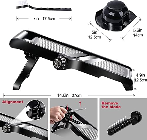 Masthome Mandoline Slicer Professional, Adjustable Mandoline Vegetable Slicer, Kitchen Mandolin Food Julienne Cutter for Food Prep - Free Cut Resistant Gloves & Cleaning Brush