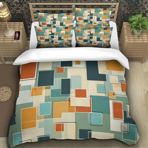Housse de couette abstrait moderne super douce motif géométrique 3D