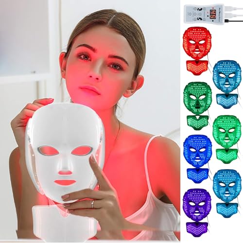 Dr. Pen Led Face Mask with 7 Color Facial Skin Deall Mask Proven Light Therapy Acne Photon Mask (Withe)