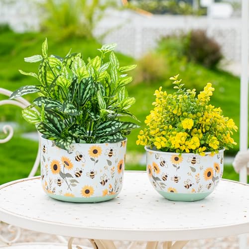 Honglin Butterfly & Bee Metal Planters Set of 2