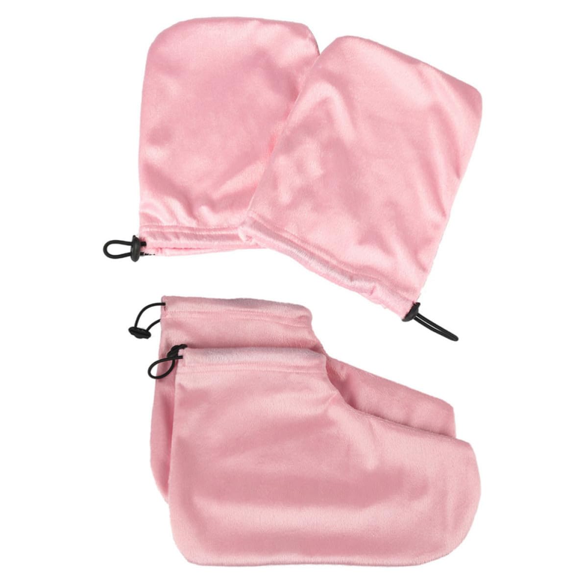 Didiseaon 6 Pares Set de Guantes y Cubre Pies para Parafina Felpa Rosa