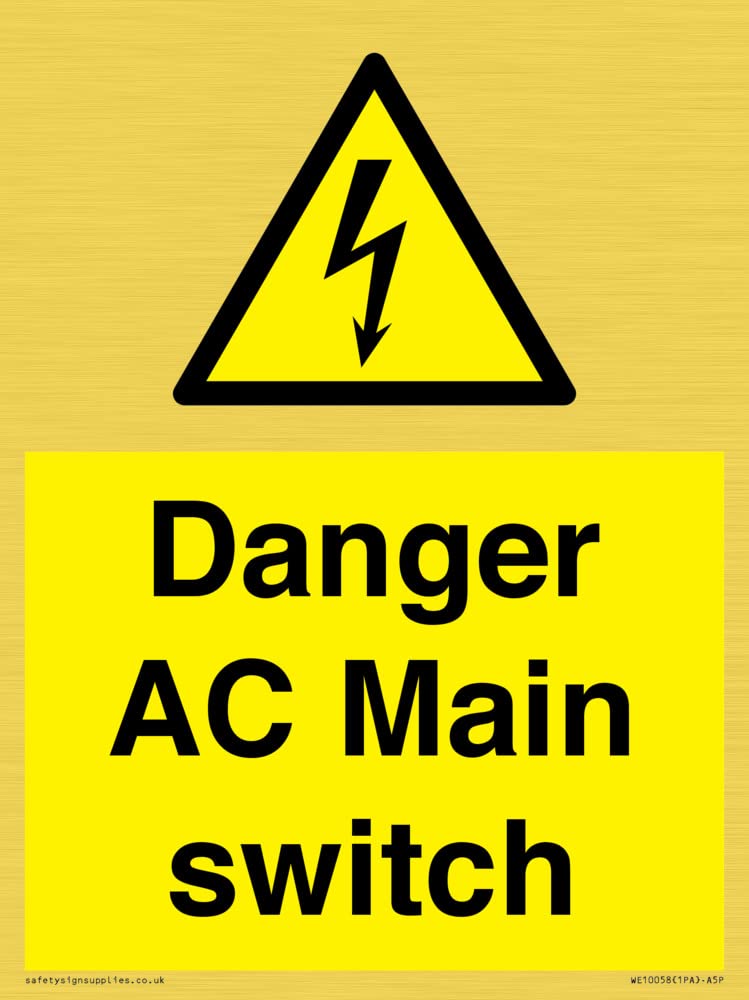 Danger AC Main switch Sign - 150x200mm - A5P