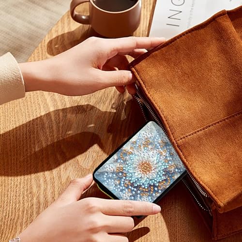 2Pcs Diamond Art Painting Credit Card Holder RFID Blocking Wallet with Zipper Business Accordion Card Wallet for Women Men Travel-022