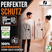PACKDUDE Hängende Vakuumbeutel für Kleidung (mit Haken) I 5 STÜCK I Größe XL: 100x70cm I Große Vakuumierbeutel für Jacke, Mantel & Co I Hanging Vacuum Bags for Clothing I Vakuumbeutel zum Aufhängen – Ansicht 8