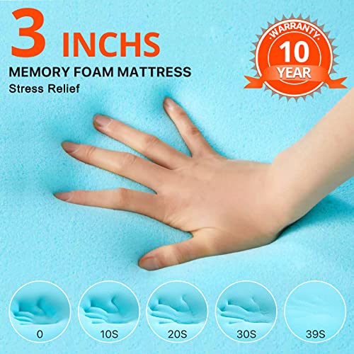 3-Inch-Gel-Memory-Foam-Mattress-Topper-Queen-Size-Cooling-Mattress-Pad-for-Back-Pain-with-Removable-Bamboo-CoverBed-Topper-Soft-Breathable