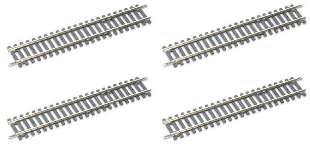 Peco ST-200 Standard Straight Track Pieces OO Gauge x4, Black, 270mm
