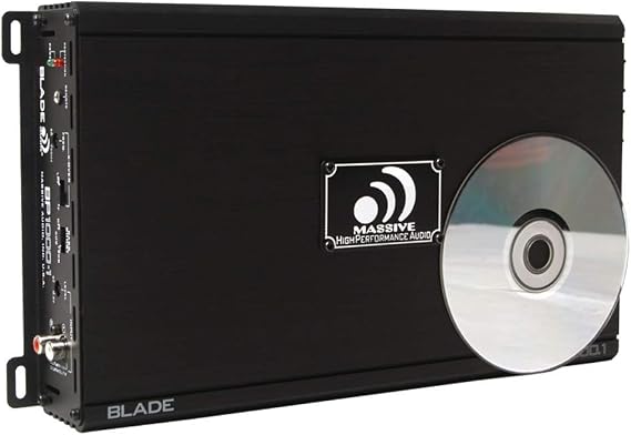 Massive Audio BP1000.1 V2 Blade Series. 1000 Watts, 2 Ohm Stable, Class A/B Monoblock Car Amplifier with Bass Boost.