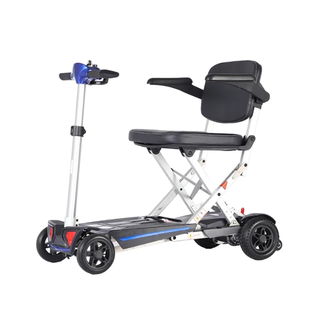 HZWJD Scooters De Movilidad Plegables,Scooters De Movilidad De 4 Ruedas,Scooter De Movilidad Para Adultos,Silla De Ruedas Eléctrica,Scooter De Viaje Portátil,Para Adultos Mayores blue