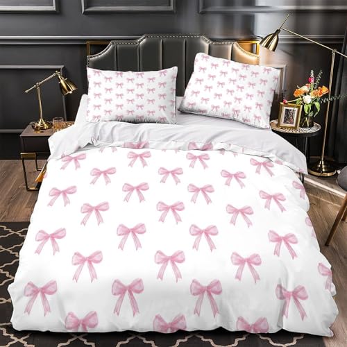 Housse de couette microfibre résistante parure de lit rose avec zip - 2